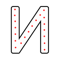 Буква "И" в 1 контур 750 х 500 мм.  — Буква для огненной надписи: Абаза | abaza.piro.ru