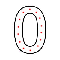 Цифра "0" в 1 контур 750 х 500 мм.  — Цифра огненной надписи: Абаза | abaza.piro.ru