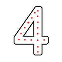 Цифра "4" в 1 контур 750 х 500 мм.  — Цифра пиротехнической надписи: Абаза | abaza.piro.ru