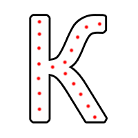 Буква "К" в 1 контур 750 х 500 мм.  — Буква для огненной надписи: Абаза | abaza.piro.ru