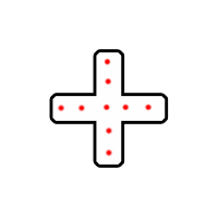 Символ "+" в 1 контур 500 х 500 мм.  — Символ огненной надписи: Абаза | abaza.piro.ru