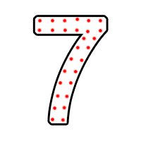 Цифра "7" в 2 контура 750 х 500 мм.  — Цифра огненной надписи: Абаза | abaza.piro.ru