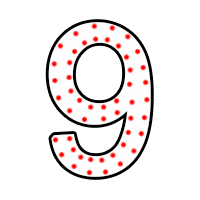 Цифра "9" в 2 контура 750 х 500 мм.  — Цифра горящей надписи: Абаза | abaza.piro.ru