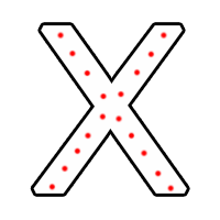 Буква "Х" в 1 контур 750 х 500 мм.  — Буква для огненной надписи: Абаза | abaza.piro.ru