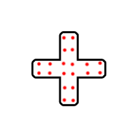 Символ "+" в 2 контура 500 х 500 мм.  — Символ огненной надписи: Абаза | abaza.piro.ru