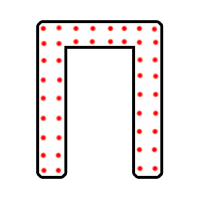 Буква "П" в 2 контура 750 х 500 мм.  — Буква для пиротехнической надписи: Абаза | abaza.piro.ru