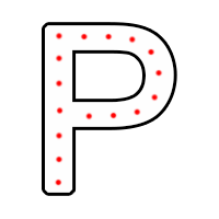 Буква "Р" в 1 контур 750 х 500 мм.  — Буква для огненной надписи: Абаза | abaza.piro.ru