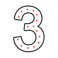 Цифра "3" в 1 контур 750 х 500 мм.  — Цифра огненной надписи: Абаза | abaza.piro.ru