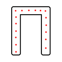 Буква "П" в 1 контур 750 х 500 мм.  — Буква для огненной надписи: Абаза | abaza.piro.ru