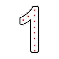 Цифра "1" в 1 контур 750 х 500 мм.  — Цифра пиротехнической надписи: Абаза | abaza.piro.ru