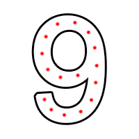 Цифра "9" в 1 контур 750 х 500 мм.  — Цифра огненной надписи: Абаза | abaza.piro.ru