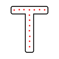 Буква "Т" в 1 контур 750 х 500 мм.  — Буква для огненной надписи: Абаза | abaza.piro.ru