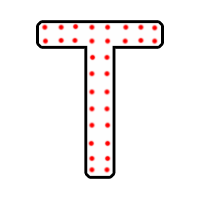 Буква "Т" в 2 контура 750 х 500 мм.  — Буква для пиротехнической надписи: Абаза | abaza.piro.ru