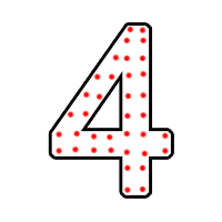 Цифра "4" в 2 контура 750 х 500 мм.  — Цифра огненной надписи: Абаза | abaza.piro.ru