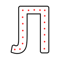 Буква "Л" в 1 контур 750 х 500 мм.  — Буква для огненной надписи: Абаза | abaza.piro.ru