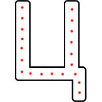 Буква "Ц" в 1 контур 750 х 500 мм.  — Буква для огненной надписи: Абаза | abaza.piro.ru