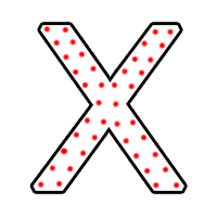 Буква "Х" в 2 контура 750 х 500 мм.  — Буква для пиротехнической надписи: Абаза | abaza.piro.ru