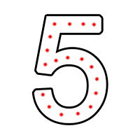 Цифра "5" в 1 контур 750 х 500 мм.  — Цифра горящей надписи: Абаза | abaza.piro.ru