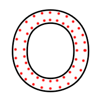 Буква "О" в 2 контура 750 х 500 мм.  — Буква для пиротехнической надписи: Абаза | abaza.piro.ru