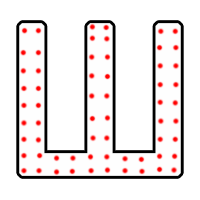 Буква "Ш" в 2 контура 750 х 700 мм.  — Буква для пиротехнической надписи: Абаза | abaza.piro.ru