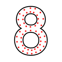 Цифра "8" в 2 контура 750 х 500 мм.  — Цифра пиротехнической надписи: Абаза | abaza.piro.ru