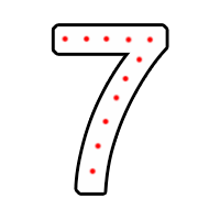 Цифра "7" в 1 контур 750 х 500 мм.  — Цифра пиротехнической надписи: Абаза | abaza.piro.ru