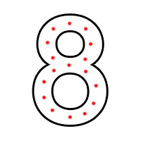 Цифра "8" в 1 контур 750 х 500 мм.  — Цифра горящей надписи: Абаза | abaza.piro.ru